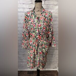 Victoria’s Secret Vintage One Size Floral Robe Floral Kimono Gold Label Flaw